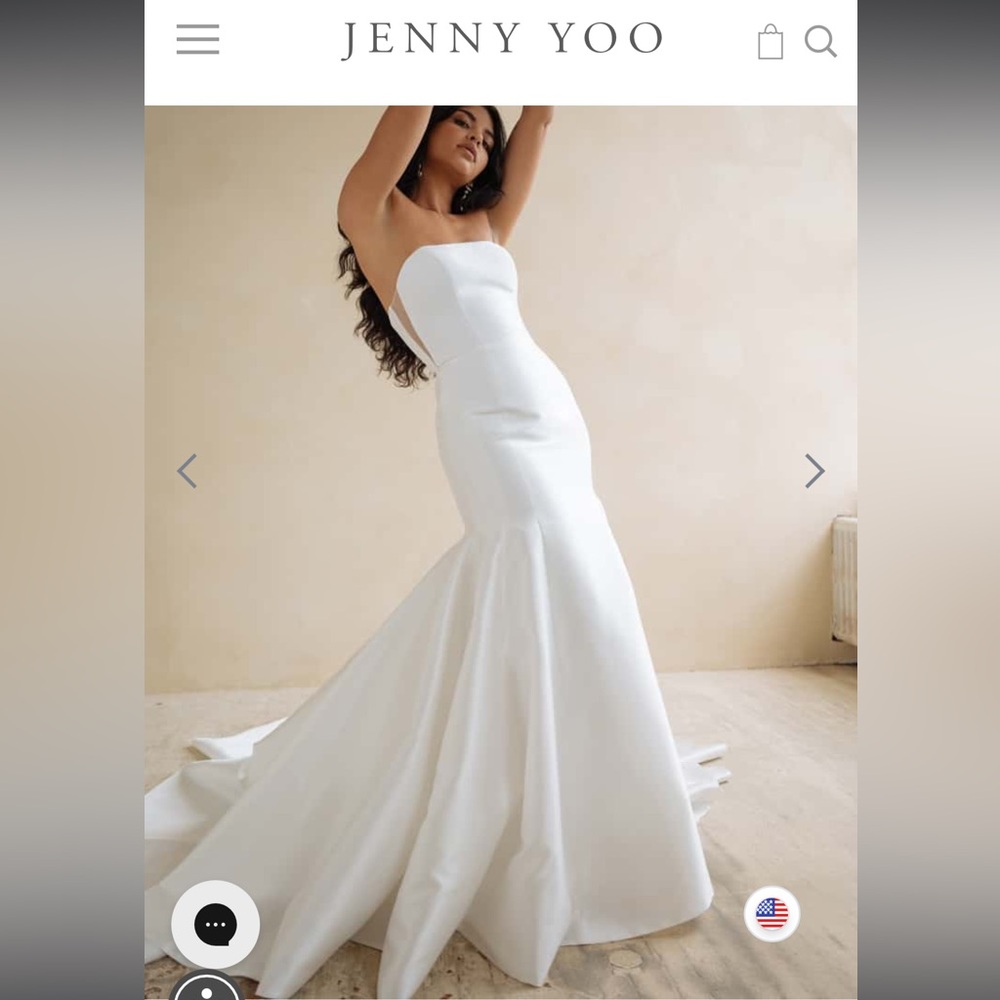 Jenny Yoo Classic White Strapless Wedding Dress (Lucia Wedding Dress) - Picture 6 of 11